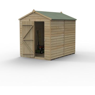 8' x 6' Forest Beckwood 25yr Guarantee Shiplap Pressure Treated Windowless Apex Wooden Shed (2.42m x 1.99m)