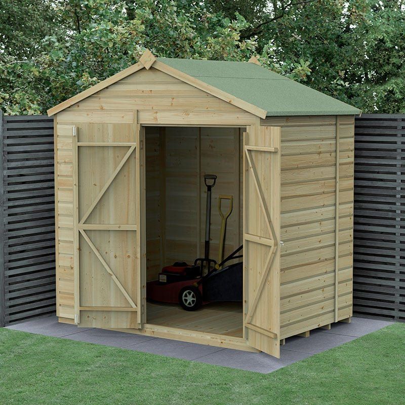7' x 5' Forest Beckwood 25yr Guarantee Shiplap Pressure Treated Windowless Double Door Apex Wooden Shed (2.28m x 1.53m) - Image 1