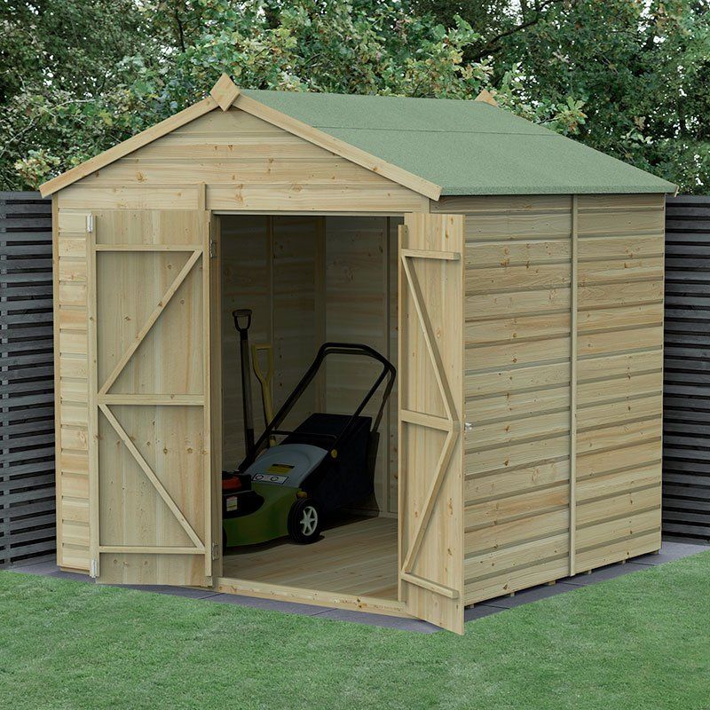 7' x 7' Forest Beckwood 25yr Guarantee Shiplap Pressure Treated Windowless Double Door Apex Wooden Shed (2.28m x 2.12m) - Image 1