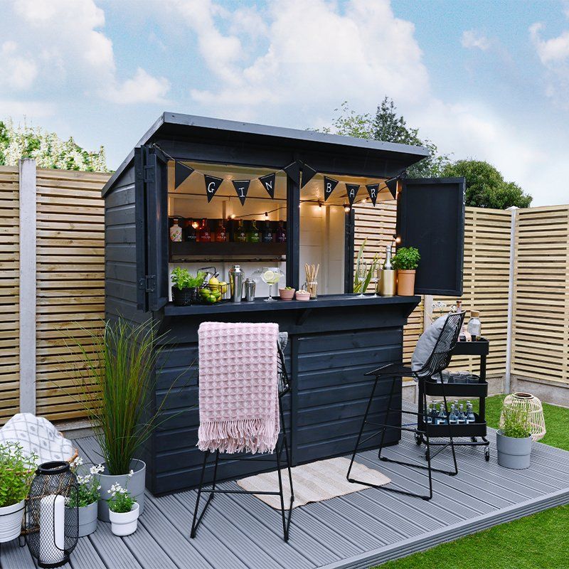 Shiplap PTR 6x3 Pent Garden Bar - No Installation - Image 1