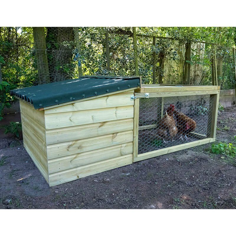 6'6 x 3'5 Forest Hedgerow Wooden Chicken Coop with 4ft Run (1.99m x 1.05m) - Image 1