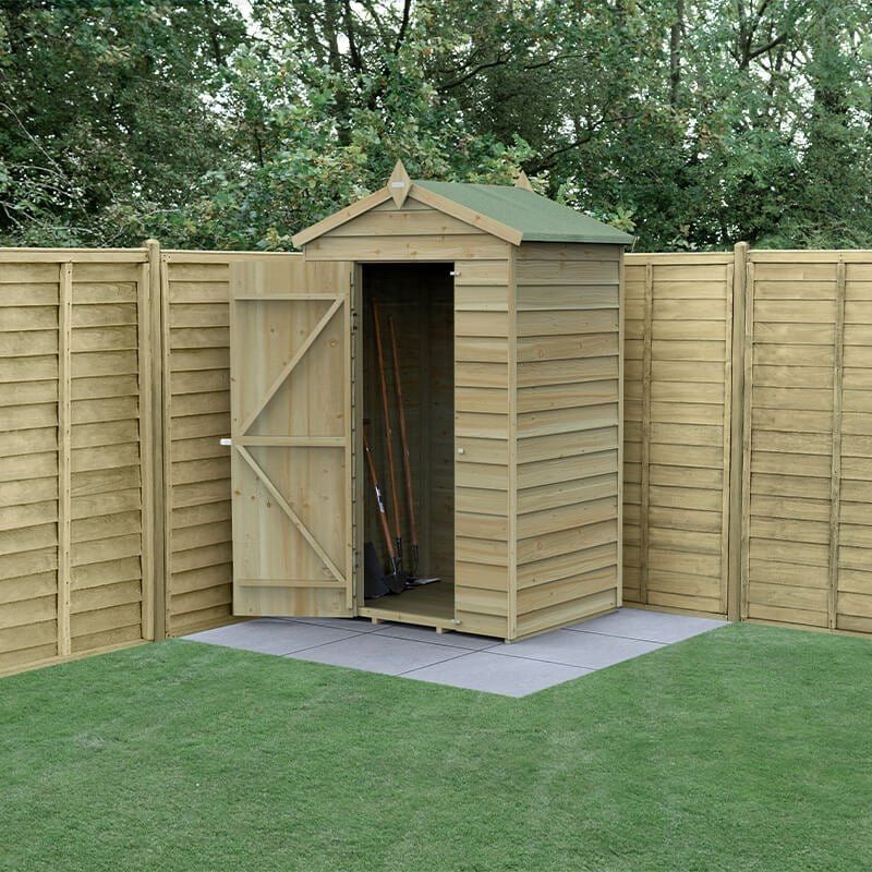 4' x 3' Forest 4Life 25yr Guarantee Overlap Pressure Treated Windowless Apex Wooden Shed (1.34m x 1m) - Image 1