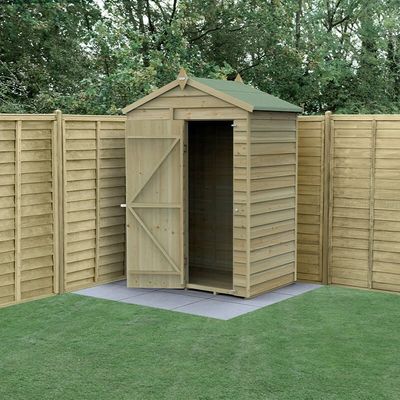 5' x 3' Forest 4Life 25yr Guarantee Overlap Pressure Treated Windowless Apex Wooden Shed (1.64m x 1m)