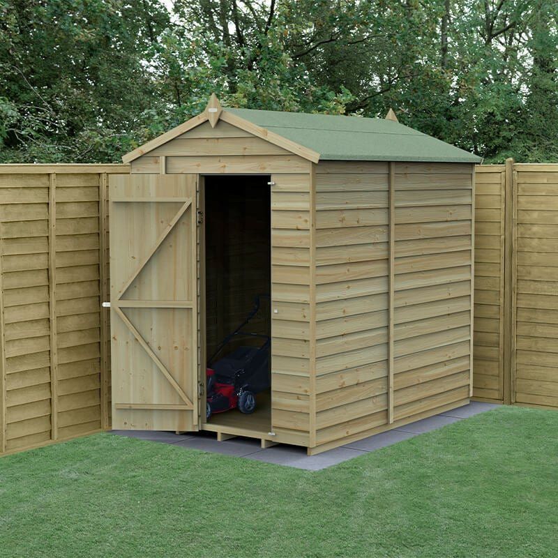 7' x 5' Forest 4Life 25yr Guarantee Overlap Pressure Treated Windowless Apex Wooden Shed (2.18m x 1.64m) - Image 1