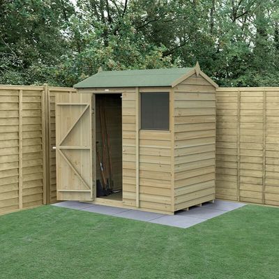 4LIFE Reverse Apex Shed 6x4 - No Installation / 1 / Without Base