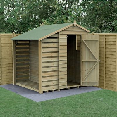 4LIFE 4?-6 Apex Shed with Lean To - No Installation / 1