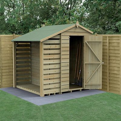 4LIFE 4?-6 Apex Shed with Lean To - No Installation / 0
