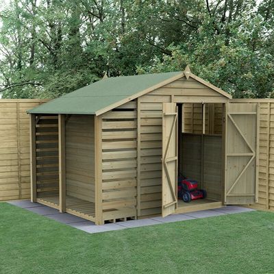 4LIFE 6x8 Apex Shed with Lean To - No Installation / 2