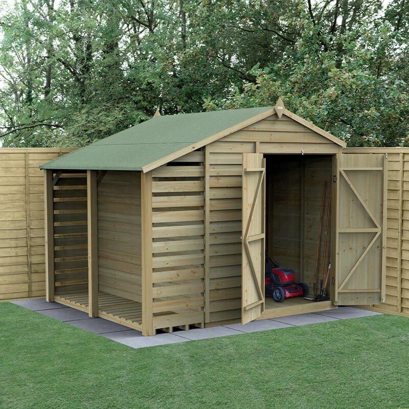 4LIFE 6x8 Apex Shed with Lean To - 2 / No Installation / 0 - Image 1