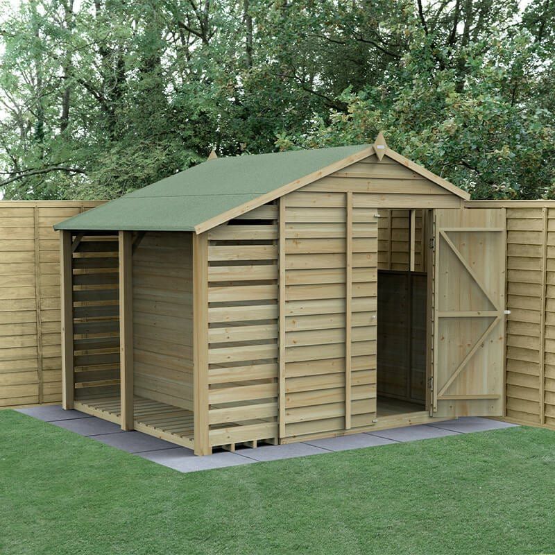 4LIFE 6x8 Apex Shed with Lean To - No Installation / 2 / 1 - Image 1