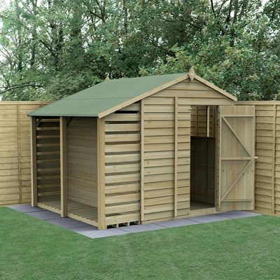 4LIFE 6x8 Apex Shed with Lean To - No Installation / 2 / 1