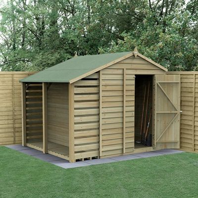 4LIFE 6x8 Apex Shed with Lean To - No Installation / 0 / 1