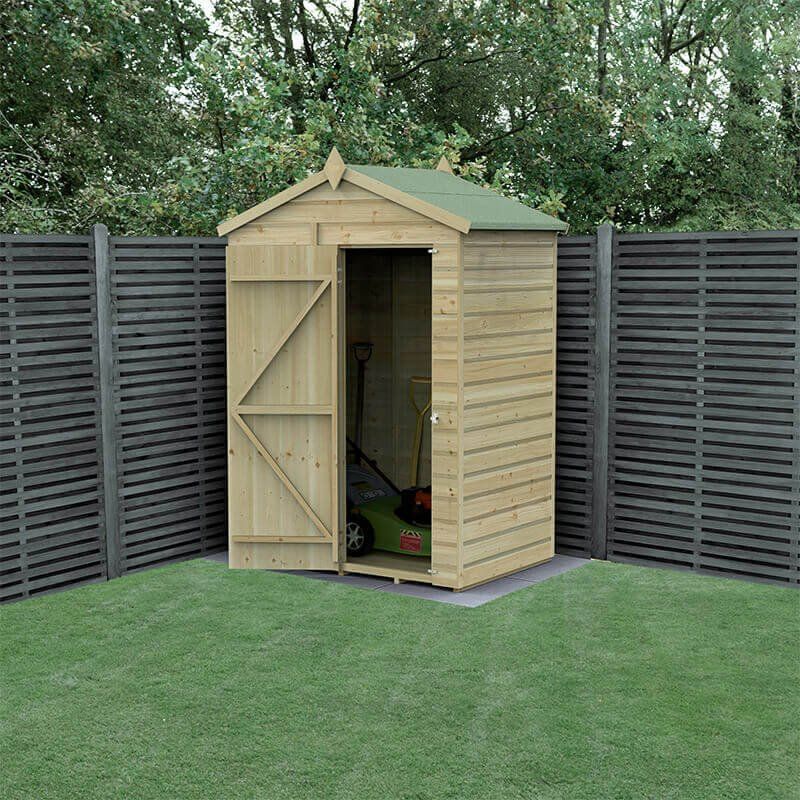 5' x 3' Forest Beckwood 25yr Guarantee Shiplap Pressure Treated Windowless Apex Wooden Shed (1.64m x 1m) - Image 1