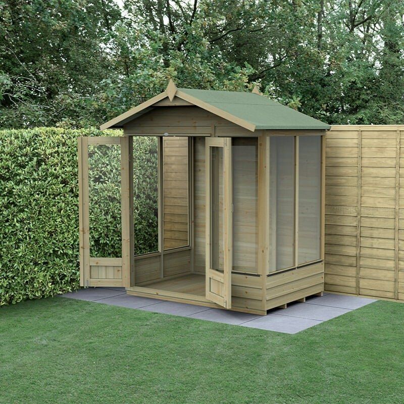 6' x 4' Forest 4Life 25yr Guarantee Double Door Apex Summer House (1.99m x 1.23m) - Image 1
