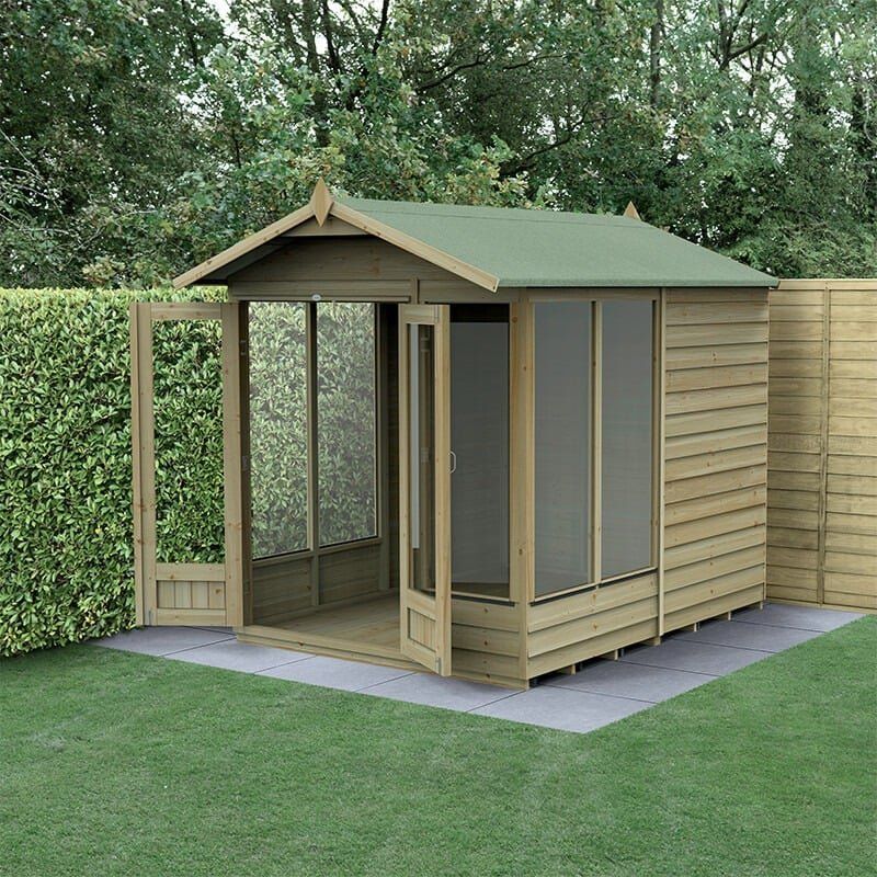 7' x 5' Forest 4Life 25yr Guarantee Double Door Apex Summer House (2.28m x 1.53m) - Image 1
