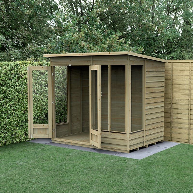 7' x 5' Forest 4Life 25yr Guarantee Double Door Pent Summer House (2.26m x 1.7m) - Image 1