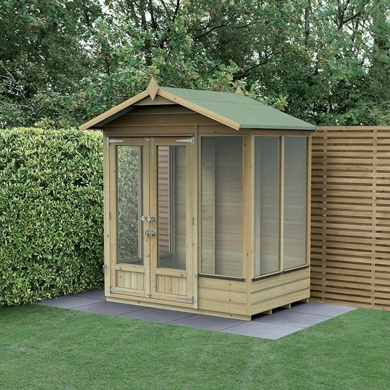 6' x 4' Forest Beckwood 25yr Guarantee Double Door Apex Summer House (1.99m x 1.23m) - Image 1