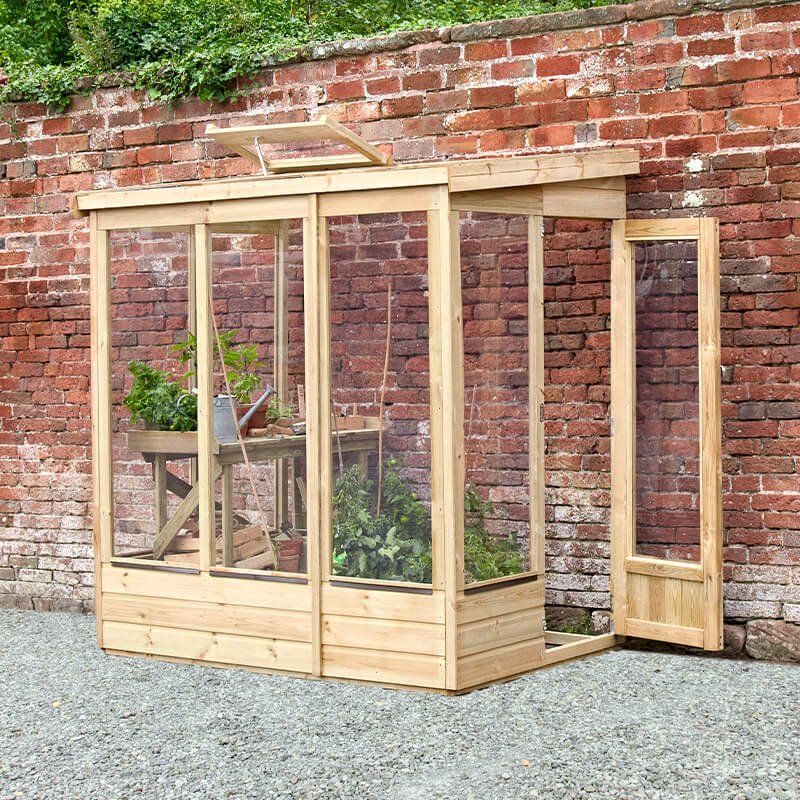 4' x 6' Forest Wallscape Lean To Greenhouse with Open Back (1.28m x 1.93m) - Image 1