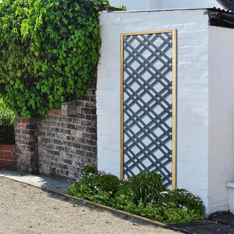 Forest 5'11 x 2' Grey Painted Wooden Diamond Lattice Panel (1.8m x 0.6m) - Image 1