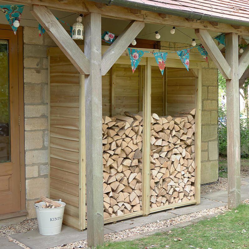 6' x 2'10 Forest Pent Medium Overlap Log Store (1.82m x 0.9m) - Image 1