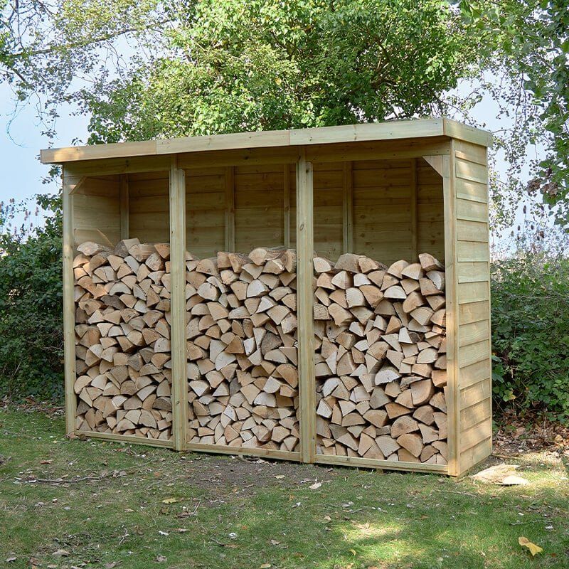 8'11 x 2'10 Forest Pent Large Overlap Log Store (2.7m x 0.9m) - Image 1