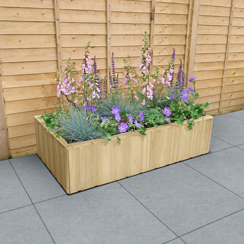 3'11 x 2'2 Forest Lapline Shiplap Wooden Planter (1.2m x 0.67m) - Image 1