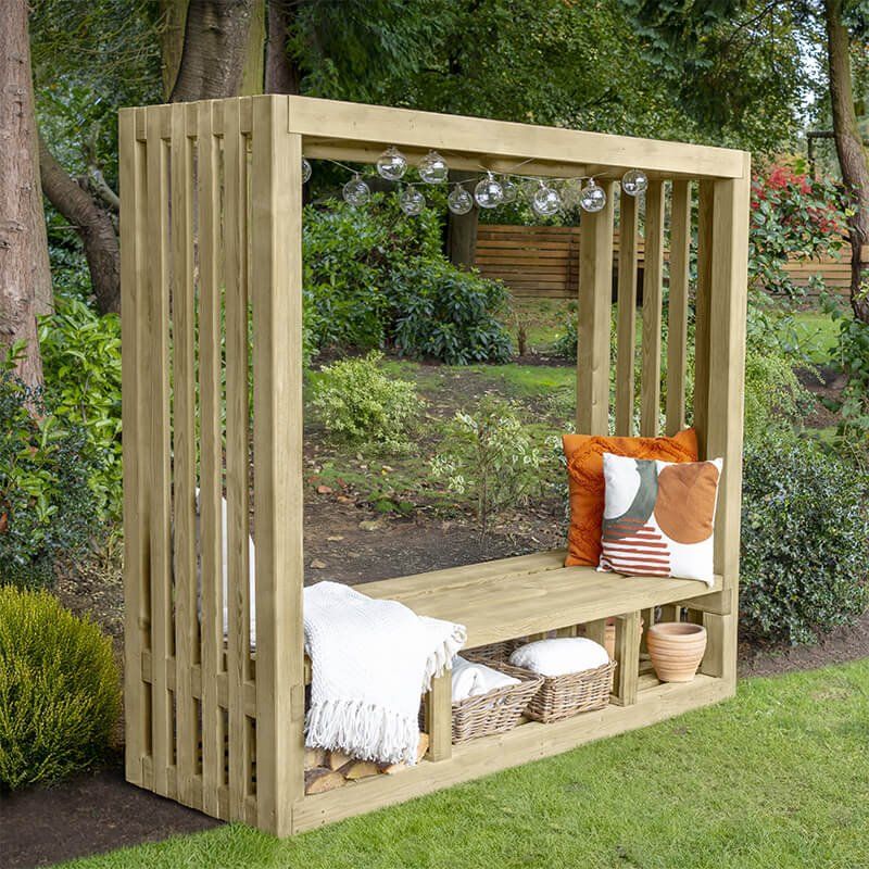 Forest Amalfi Wooden Garden Arbour Seat 6'1 x 2'3 (1.85m x 0.68m) - Image 1