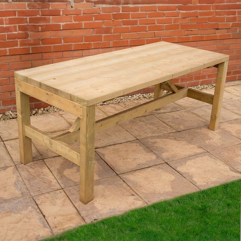 Forest Wooden Garden Dining Table 5'11 x 2'6 (1.8m x 0.76m) - Image 1