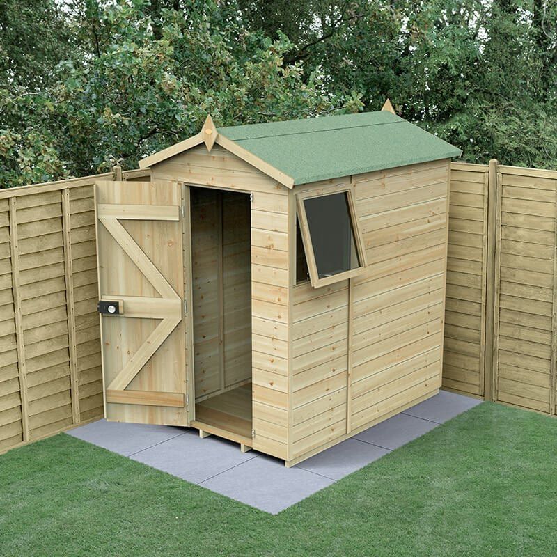 6' x 4' Forest Timberdale 25yr Guarantee Tongue & Groove Pressure Treated Apex Shed (1.93m x 1.37m) - Image 1
