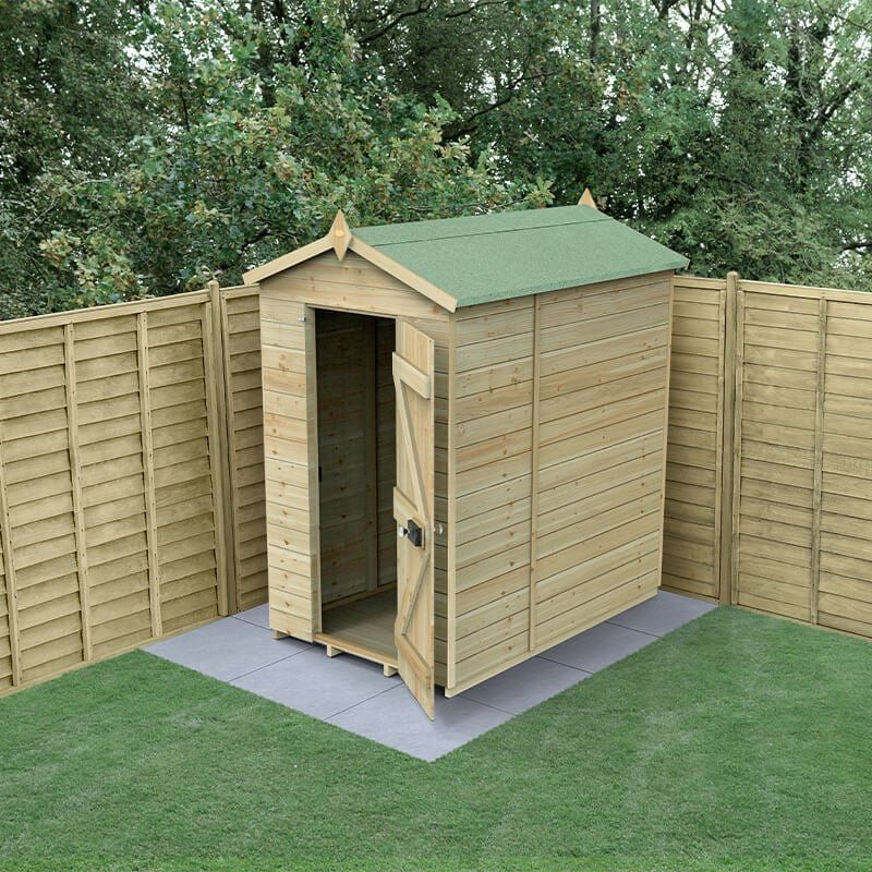 6' x 4' Forest Timberdale 25yr Guarantee Tongue & Groove Pressure Treated Windowless Apex Shed (1.93m x 1.37m) - Image 1