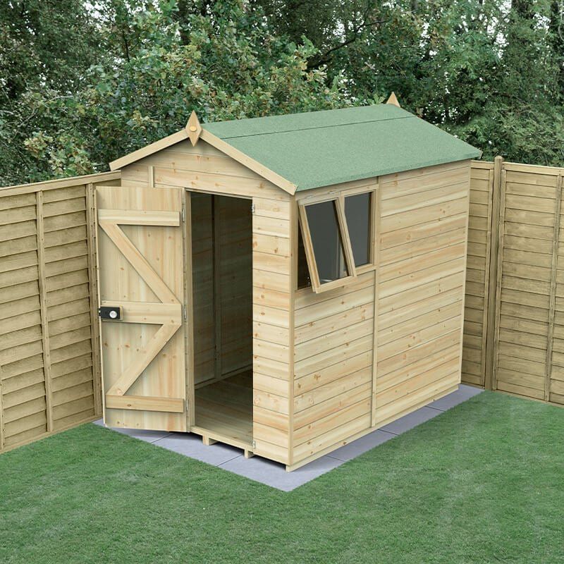 7' x 5' Forest Timberdale 25yr Guarantee Tongue & Groove Pressure Treated Apex Shed (2.23m x 1.67m) - Image 1
