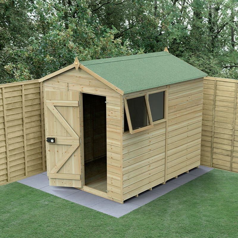 8' x 6' Forest Timberdale 25yr Guarantee Tongue & Groove Pressure Treated Apex Shed (2.46m x 2.03m) - Image 1
