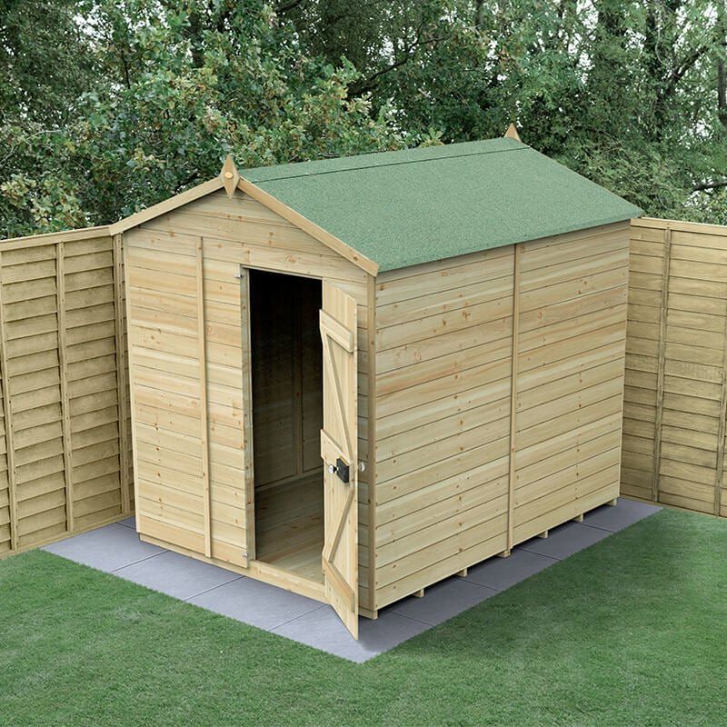 8' x 6' Forest Timberdale 25yr Guarantee Tongue & Groove Pressure Treated Windowless Apex Shed (2.46m x 2.03m) - Image 1