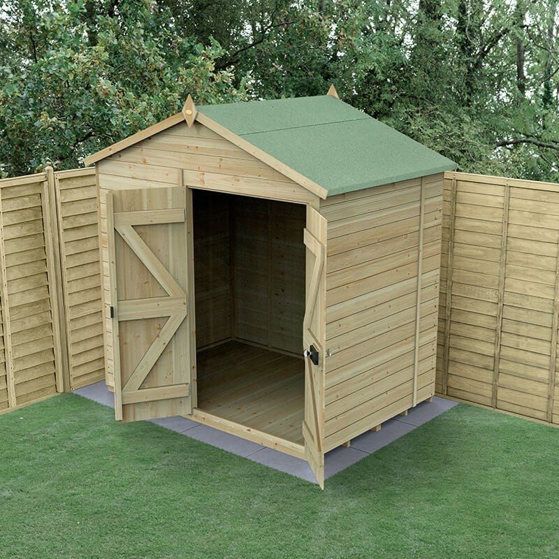 7' x 5' Forest Timberdale 25yr Guarantee Tongue & Groove Pressure Treated Windowless Double Door Apex Shed (2.33m x 1.58m) - Image 1