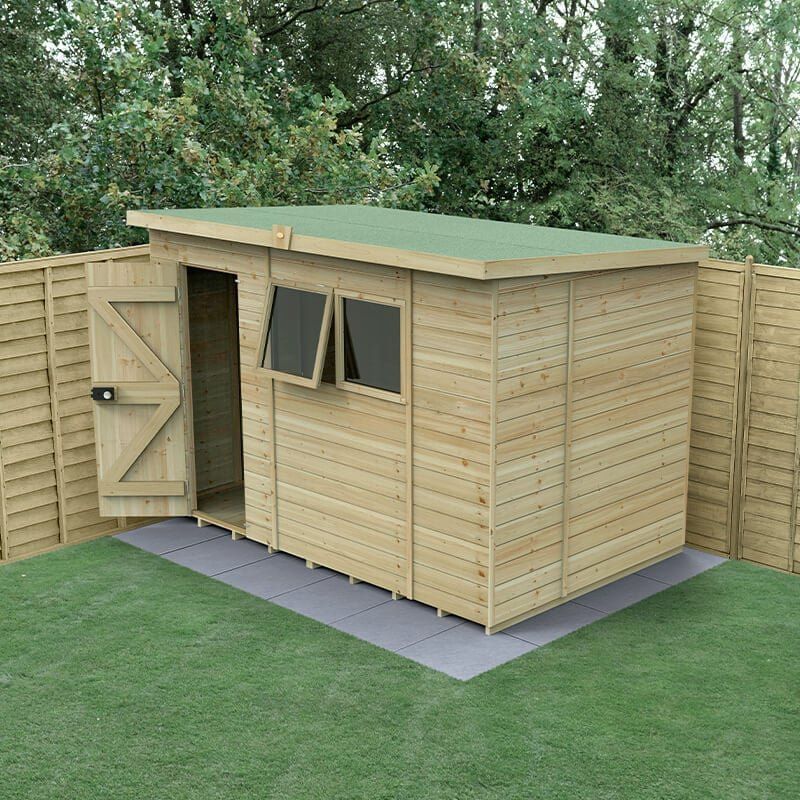 10' x 6' Forest Timberdale 25yr Guarantee Tongue & Groove Pressure Treated Pent Shed (3.07m x 2.02m) - Image 1