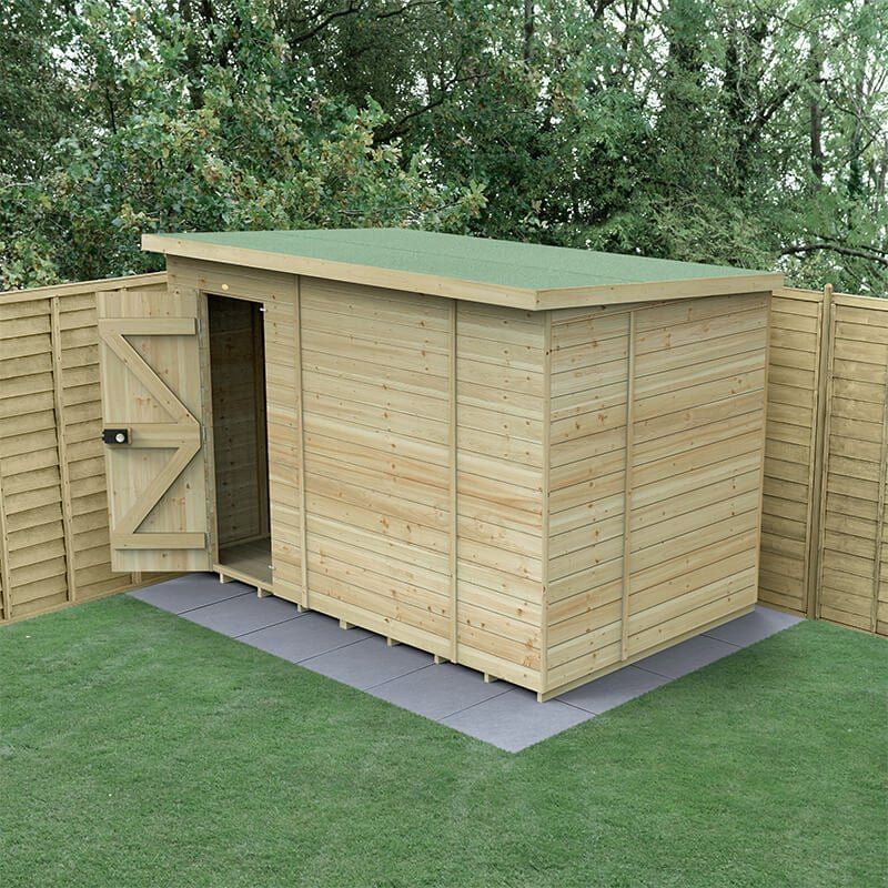10' x 6' Forest Timberdale 25yr Guarantee Tongue & Groove Pressure Treated Windowless Pent Shed (3.07m x 2.02m) - Image 1