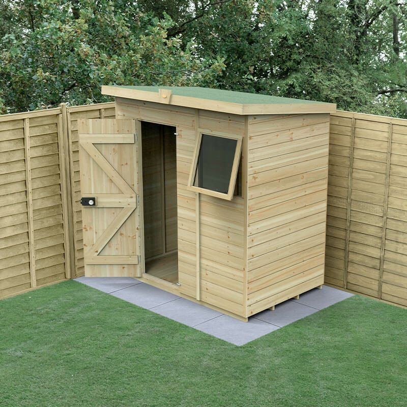6' x 4' Forest Timberdale 25yr Guarantee Tongue & Groove Pressure Treated Pent Shed (1.95m x 1.38m) - Image 1