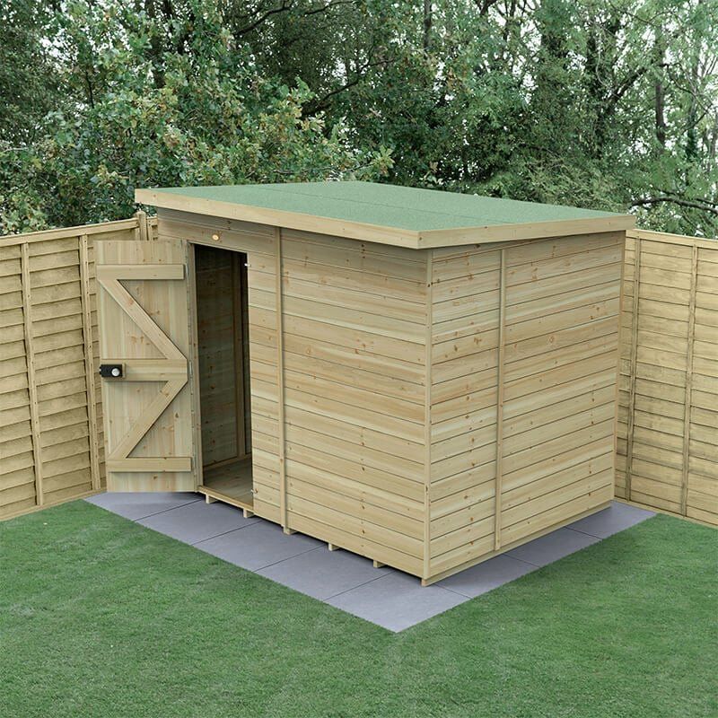 8' x 6' Forest Timberdale 25yr Guarantee Tongue & Groove Pressure Treated Windowless Pent Shed (2.48m x 2.02m) - Image 1