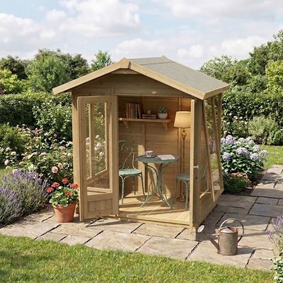 6' x 4' Forest Timberdale 25yr Guarantee Double Door Apex Summer House (2.10m x 1.55m)