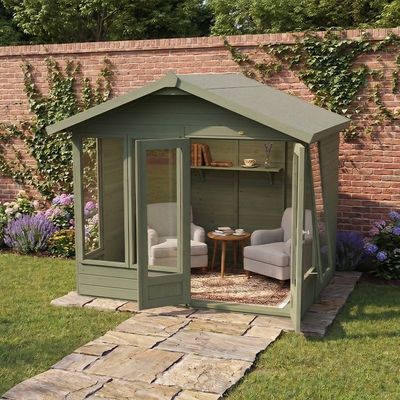 8' x 6' Forest Timberdale 25yr Guarantee Double Door Apex Summer House (2.69m x 2.14m)