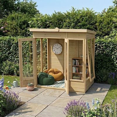 6' x 4' Forest Timberdale 25yr Guarantee Double Door Pent Summer House (1.94m x 1.38m)