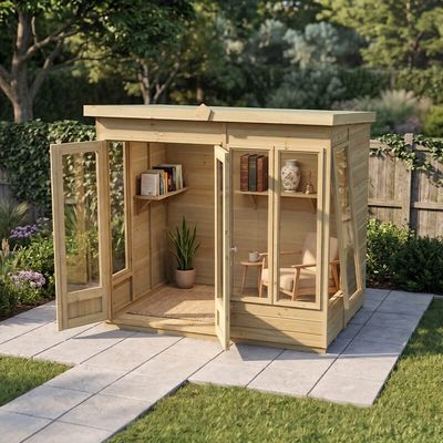 7' x 5' Forest Timberdale 25yr Guarantee Double Door Pent Summer House (2.24m x 1.67m)