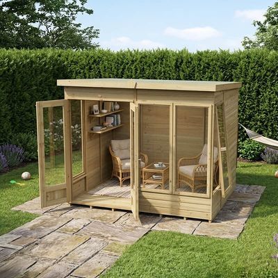 8' x 6' Forest Timberdale 25yr Guarantee Double Door Pent Summer House (2.48m x 2.02m)