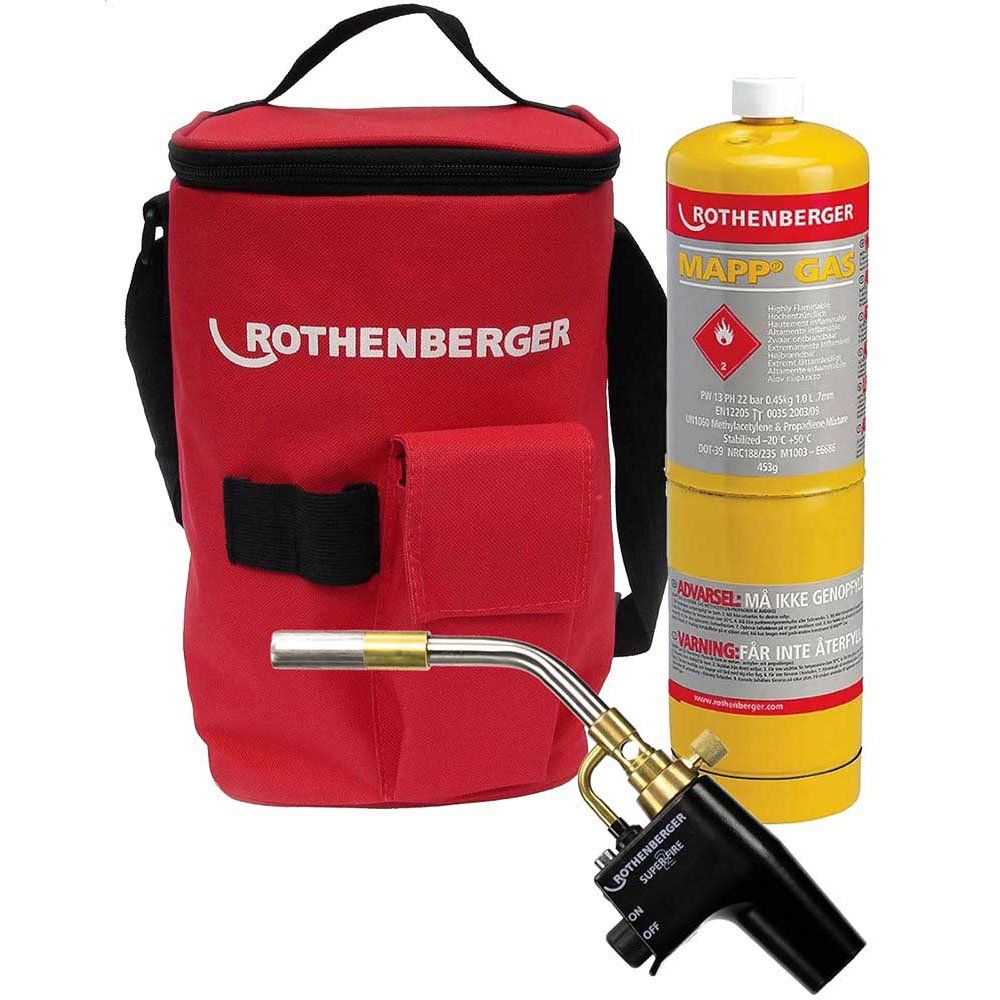 Rothenberger SuperFire 2 Gas Blow Torch and 1 Bottle Mapp Gas & Hot Bag - Image 1