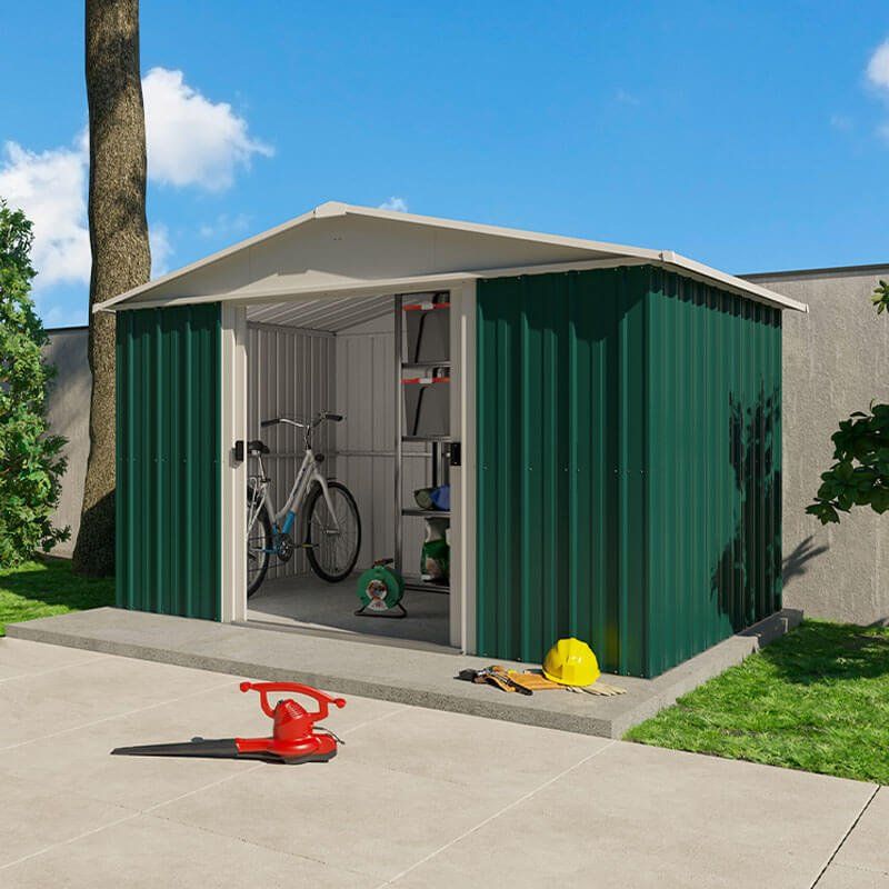 10' x 8' Yardmaster Green Metal Shed (3.03m x 2.37m) - Image 1