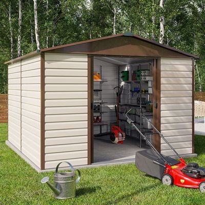 10' x 12'5 Yardmaster Shiplap Metal Shed Brown Finish (3.03m x 3.78m)