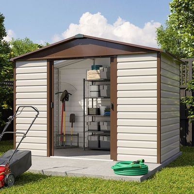 10' x 6' Yardmaster Shiplap Metal Shed Brown Finish (3.03m x 1.97m)