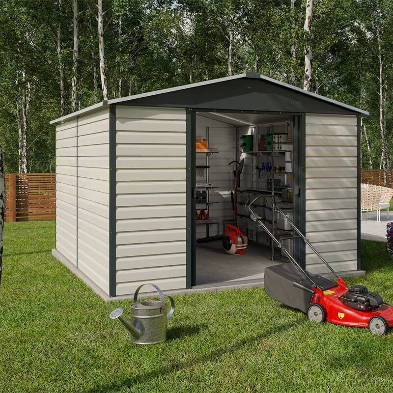 10' x 12' Yardmaster Shiplap Metal Shed Anthracite Finish (3.03m x 3.76m) - Image 1