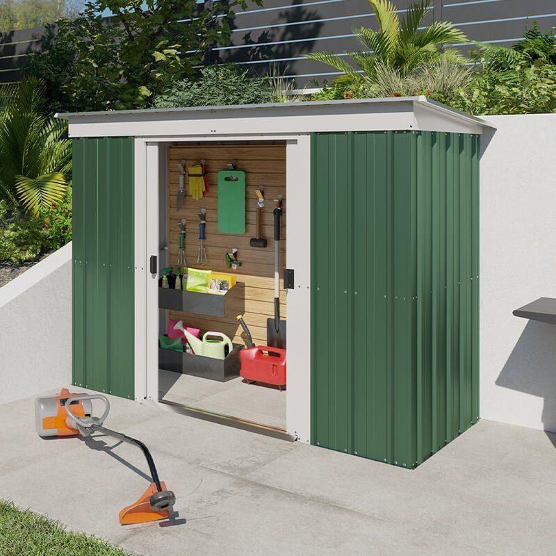 10' x 4' Yardmaster Emerald Pent Metal Shed (2.98m x 1.19m) - Image 1