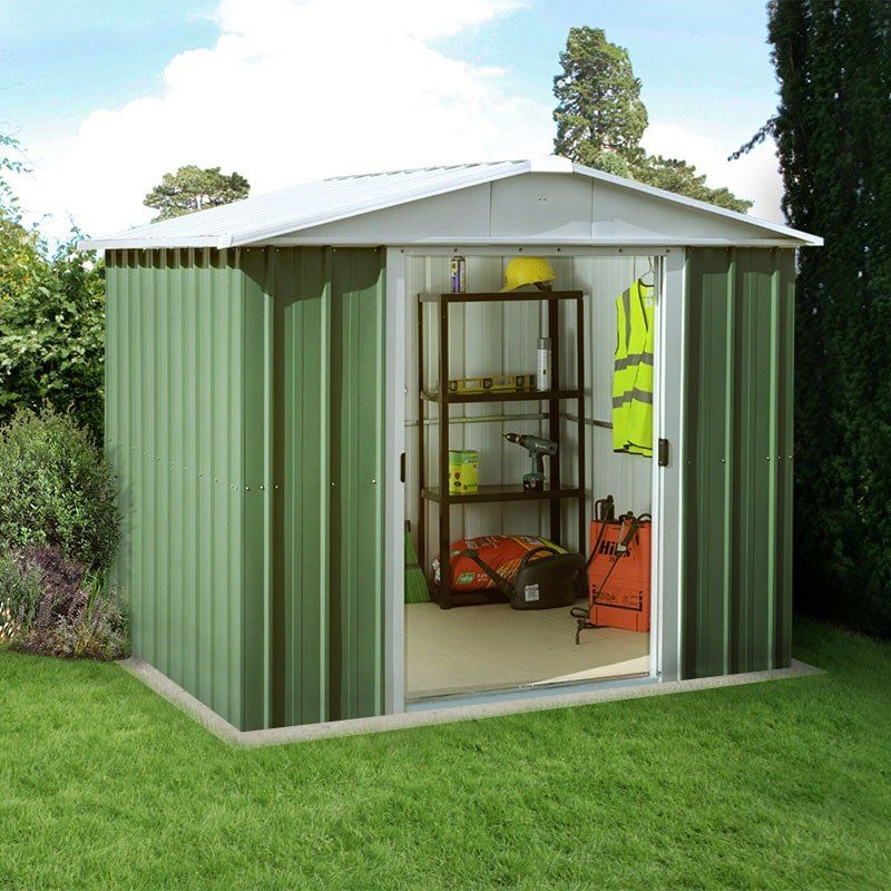 8' x 9' Yardmaster Green Metal Shed (2.42m x 2.80m) - Image 1